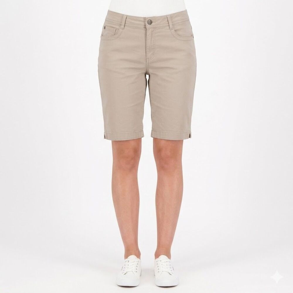 Nine West Jeans Bermuda Shorts Women's 10 (29x 10.5) Khaki